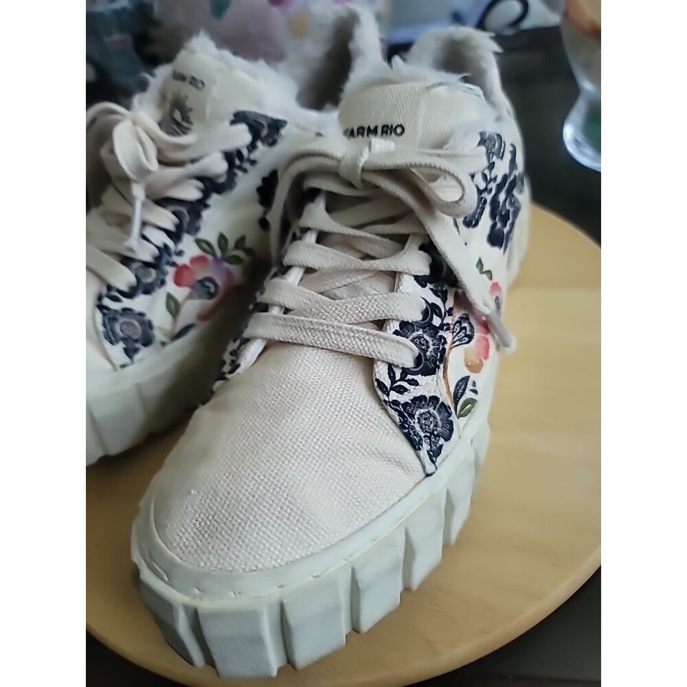 Farm Rio Romantic Garden Platform Sneaker Women's Low Lace Shoes EU 40 US 9.5
